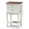 Baxton Studio Darla French White and Cherry Brown Finished Wood 2-Drawer Nightstand 165-10695 - alternate 6